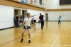 Teachers and staff of SSAU cross rackets in the badminton tournament